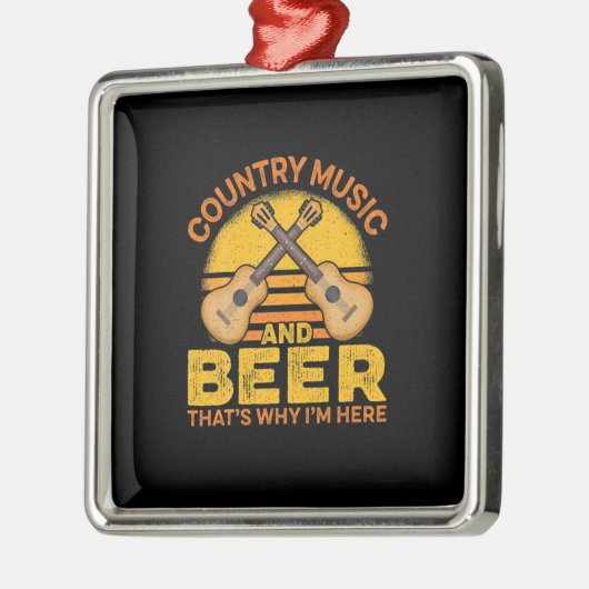 Beer Drinker Country Music And Beer Birthday Metalen Ornament (Links)