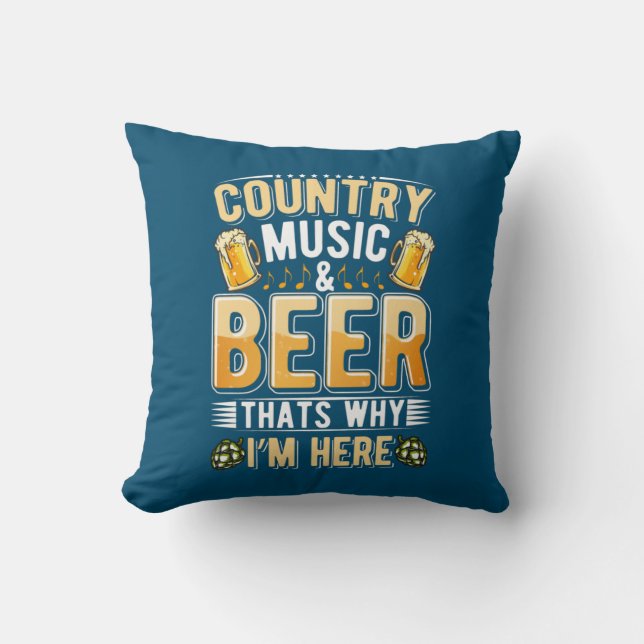 Beer Drinker Country Music Beer Drink Birthday Kussen (Voorkant)