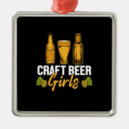 Beer Drinker Craft Beer Girls Birthday Metalen Ornament (Voorkant)