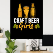 Beer Drinker Craft Beer Girls Birthday Poster (Thuiskantoor)