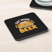 Beer Drinker Eat More Beer Funny Drinking Birthday Bier Onderzetter (Linkerzijde)