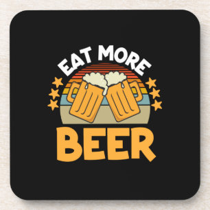 Beer Drinker Eat More Beer Funny Drinking Birthday Bier Onderzetter