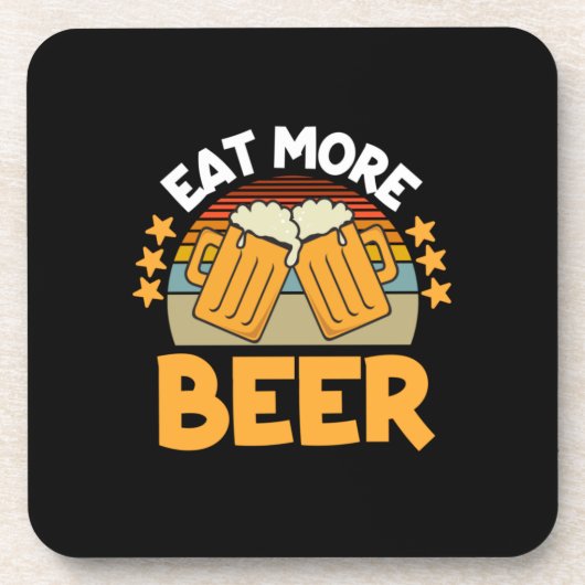 Beer Drinker Eat More Beer Funny Drinking Birthday Bier Onderzetter (Voorkant)