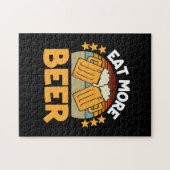 Beer Drinker Eat More Beer Funny Drinking Birthday Legpuzzel (Horizontaal)