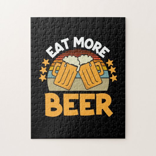 Beer Drinker Eat More Beer Funny Drinking Birthday Legpuzzel (Verticaal)