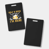Beer Drinker Golf And Beer Birthday Badge (Voor- en achterkant)