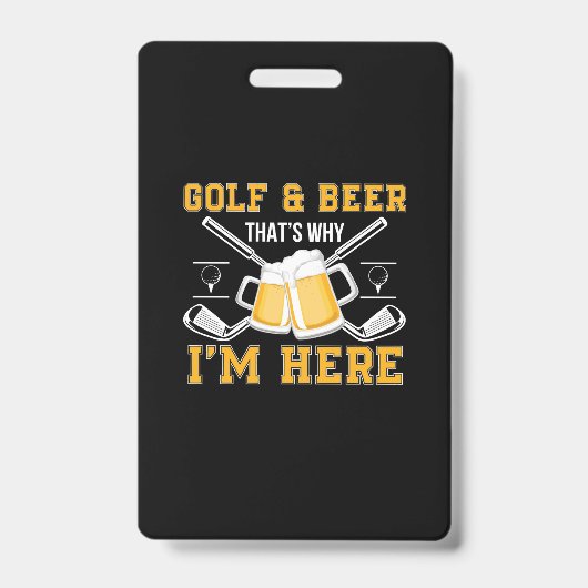 Beer Drinker Golf And Beer Birthday Badge (Voorzijde)