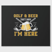 Beer Drinker Golf And Beer Birthday Cadeaupapier (Vlak)