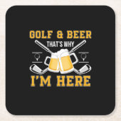 Beer Drinker Golf And Beer Birthday Kartonnen Onderzetters (Voorkant)