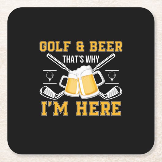 Beer Drinker Golf And Beer Birthday Kartonnen Onderzetters (Voorkant)