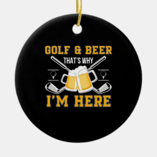 Beer Drinker Golf And Beer Birthday Keramisch Ornament