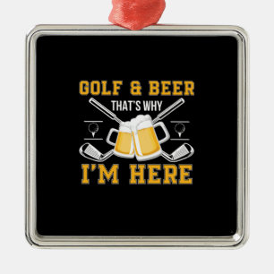 Beer Drinker Golf And Beer Birthday Metalen Ornament