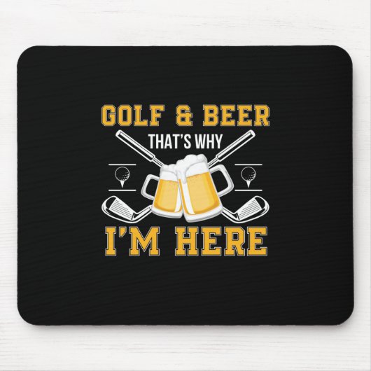 Beer Drinker Golf And Beer Birthday Muismat (Voorkant)