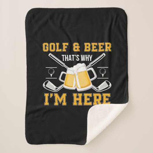 Beer Drinker Golf And Beer Birthday Sherpa Deken (Voorkant)
