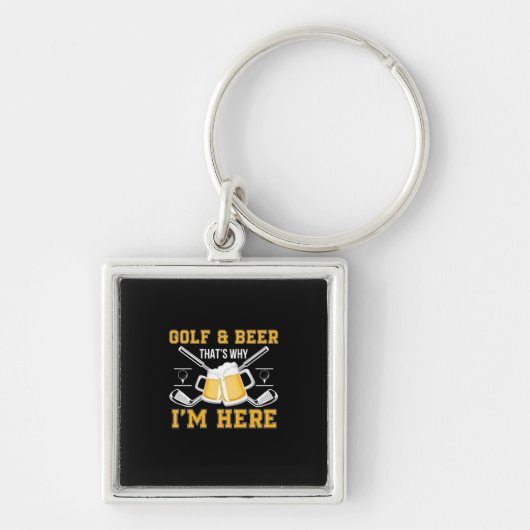 Beer Drinker Golf And Beer Birthday Sleutelhanger (Voorkant)