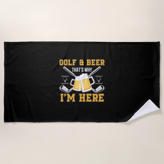 Beer Drinker Golf And Beer Birthday Strandlaken (Voorkant)