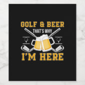 Beer Drinker Golf And Beer Birthday Wijn Etiket (Enkel label)