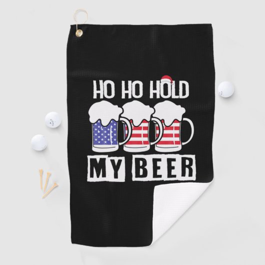 Beer Drinker Ho Hold My Beer USA Birthday Golfhanddoek (Insitu)
