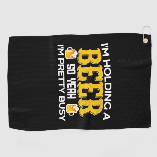 Beer Drinker I Am Holding A Beer Birthday Golfhanddoek (Horizontaal)