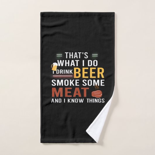 Beer Drinker I Drink Beer Smoke Some Meat Birthday Handdoek (Handdoek)