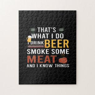 Beer Drinker I Drink Beer Smoke Some Meat Birthday Legpuzzel