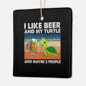 Beer Drinker I Like Beer And My Turtle Birthday Keramisch Ornament (Links)