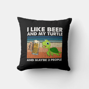 Beer Drinker I Like Beer And My Turtle Birthday Kussen