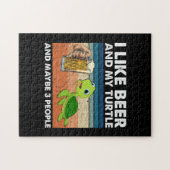 Beer Drinker I Like Beer And My Turtle Birthday Legpuzzel (Horizontaal)