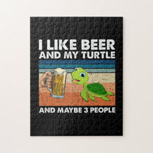 Beer Drinker I Like Beer And My Turtle Birthday Legpuzzel