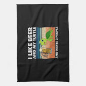 Beer Drinker I Like Beer And My Turtle Birthday Theedoek (Verticaal)