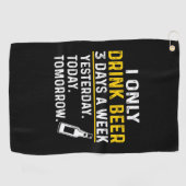 Beer Drinker I Only Drink Beer Birthday Golfhanddoek (Horizontaal)
