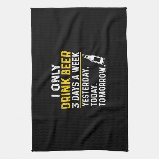 Beer Drinker I Only Drink Beer Birthday Theedoek (Verticaal)