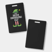 Beer Drinking Christmas Birthday Badge (Voor- en achterkant)