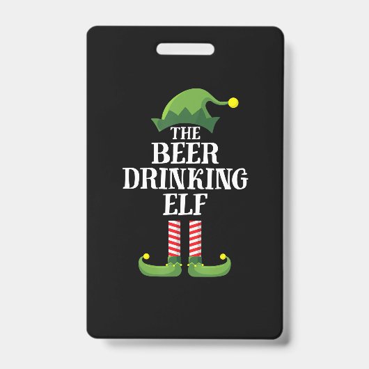 Beer Drinking Christmas Birthday Badge (Voorzijde)