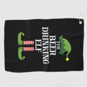 Beer Drinking Christmas Birthday Golfhanddoek (Horizontaal)