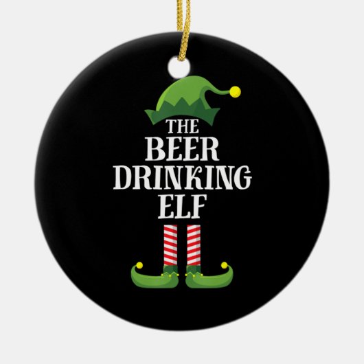 Beer Drinking Christmas Birthday Keramisch Ornament (Voorkant)
