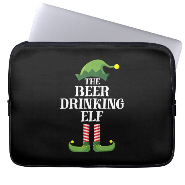 Beer Drinking Christmas Birthday Laptop Sleeve (Voorkant)