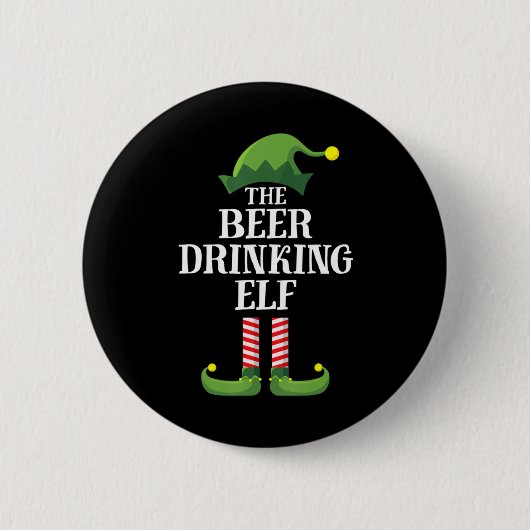 Beer Drinking Christmas Birthday Ronde Button 5,7 Cm (Voorkant)