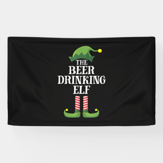 Beer Drinking Christmas Birthday Spandoek (Horizontaal)