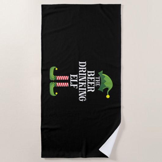 Beer Drinking Christmas Birthday Strandlaken (Voorkant)