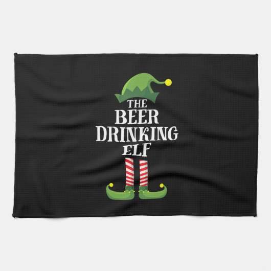 Beer Drinking Christmas Birthday Theedoek (Horizontaal)
