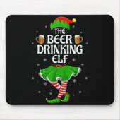Beer Drinking Elf Christmas Family Girl Women Elf  Muismat (Voorkant)