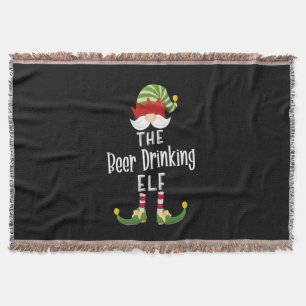 Beer Drinking Elf Group Christmas Birthday Deken