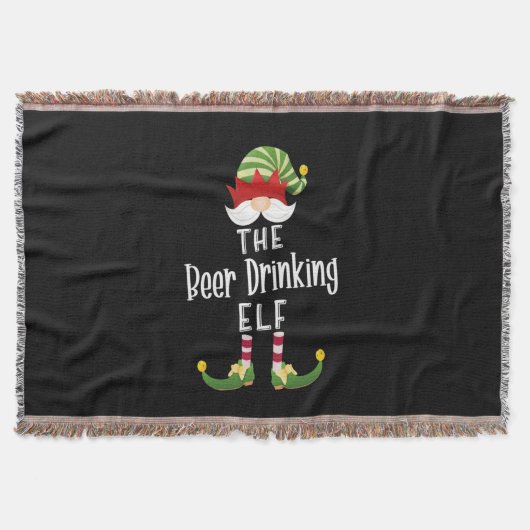 Beer Drinking Elf Group Christmas Birthday Deken (Voorkant)