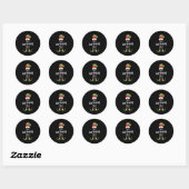 Beer Drinking Elf Group Christmas Birthday Ronde Sticker (Vel)
