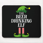 Beer Drinking Elf Matching Family Group Christmas Muismat (Voorkant)