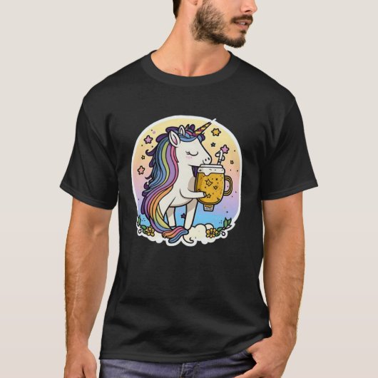 Beer Drinking Unicorn Unicorn T-shirt (Voorkant)