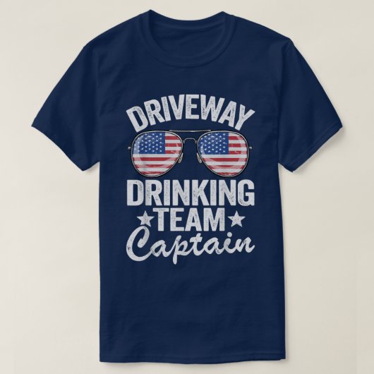 Beer Driveway Drinker US Flag Driveway Drink de T-shirt (Design voorkant)