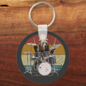 Beer Drummer die Drums Basis Button Sleutelhanger (Voorkant)