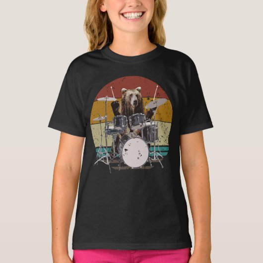 Beer Drummer die Drums Girl T-Shirt speelt (Voorkant)